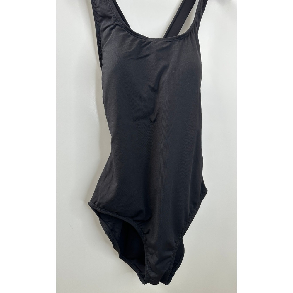 Andie One Piece Swimsuit Black Criss Cross Open Back Scoop Neck Womens Large - Picture 3 of 12